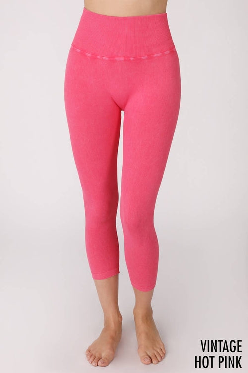 Capri taille haute vintage Well-In Vogue, taille unique, rose