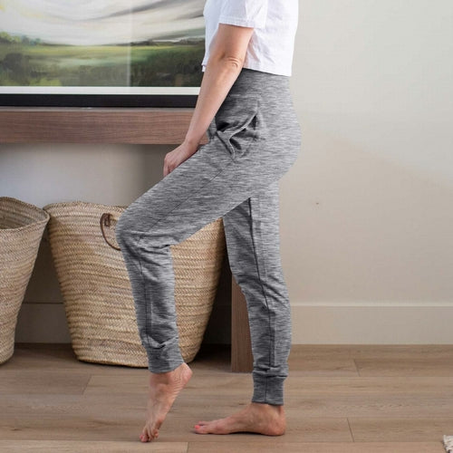 Stretch Terry Basic Wide Elastic Waistband Jogger