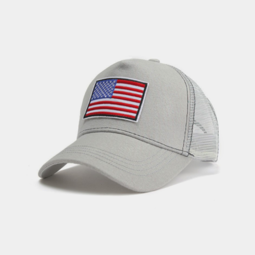 Casquette de camionneur avec drapeau américain et sangle réglable