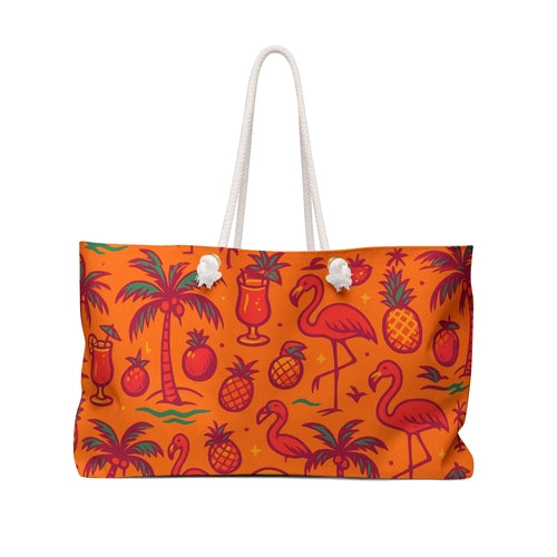 Bolso de fin de semana Trop Vibes – Estampado de piña y flamenco