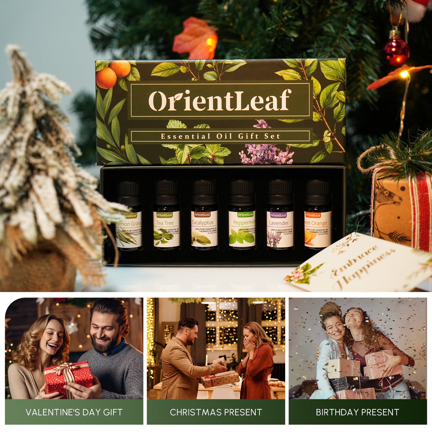 Huiles essentielles pour diffuseurs, extraits de plantes 100 % naturelles, six parfums