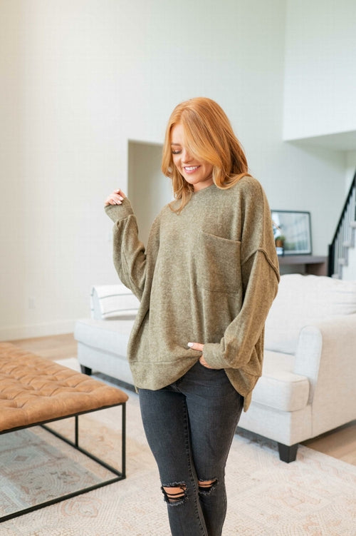 Sudadera extragrande con hombros caídos y efecto melange cepillado