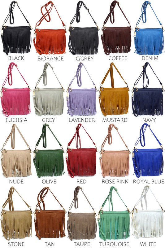 Sac bandoulière à franges western