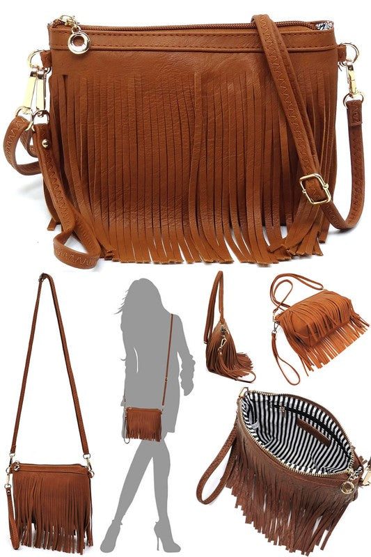 Sac bandoulière à franges western