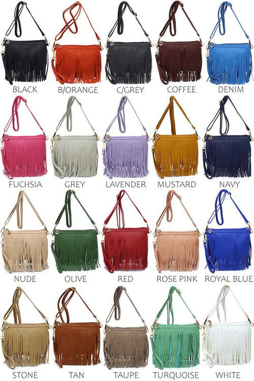 Sac bandoulière à franges western