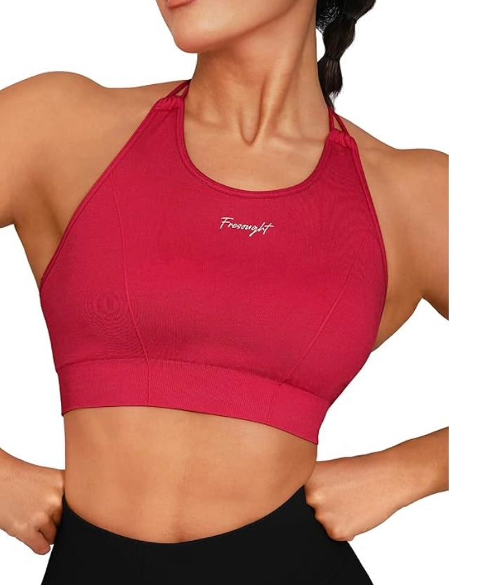 Sports Bras for Women Padded Workout Racerback Tank Tops High Neck Sle
