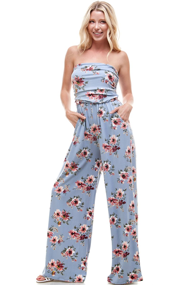 Combinaison bustier fleurie pour femme