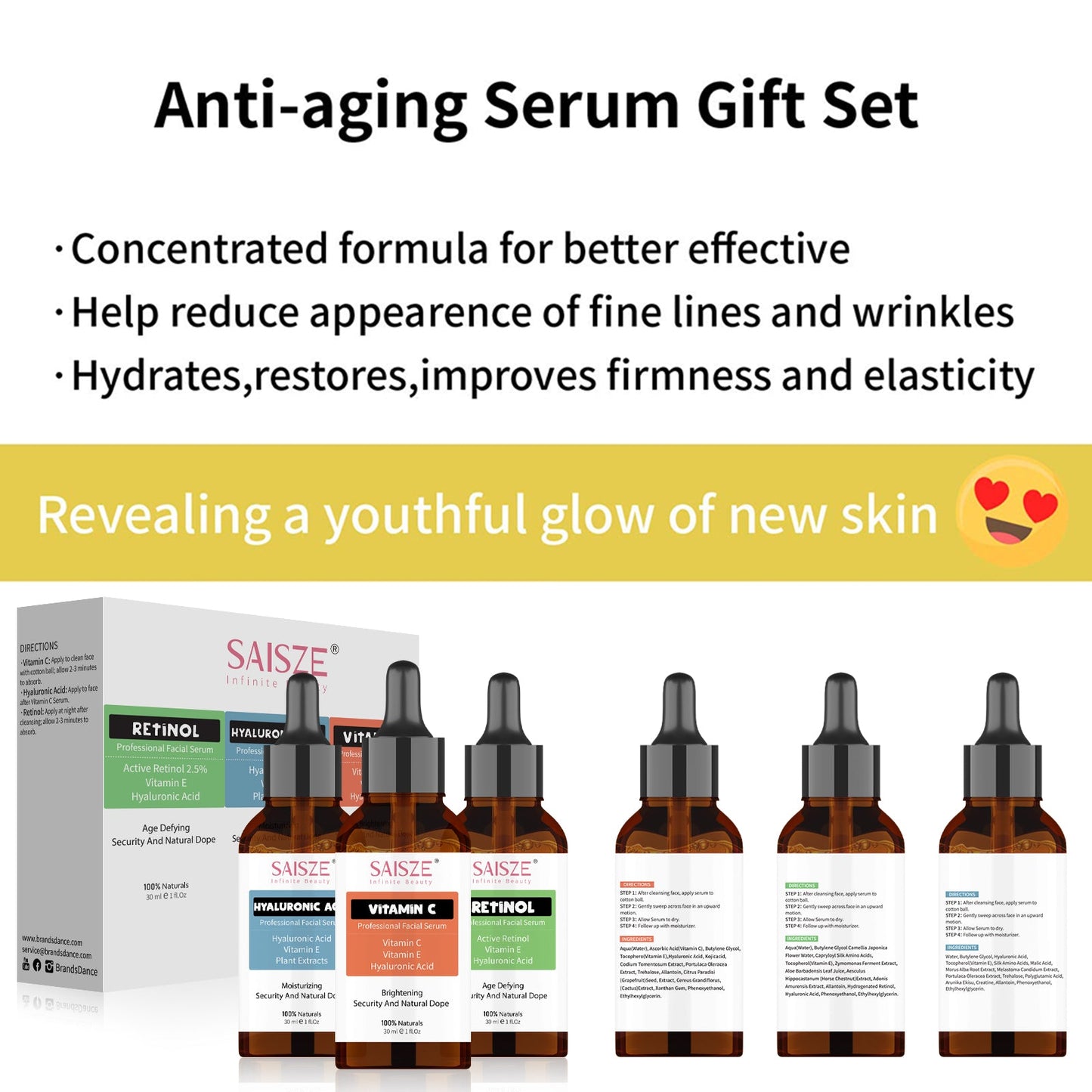 Face Serum Facial Serum Kit Anti Age Serum Kit Absorbs Fast Fights