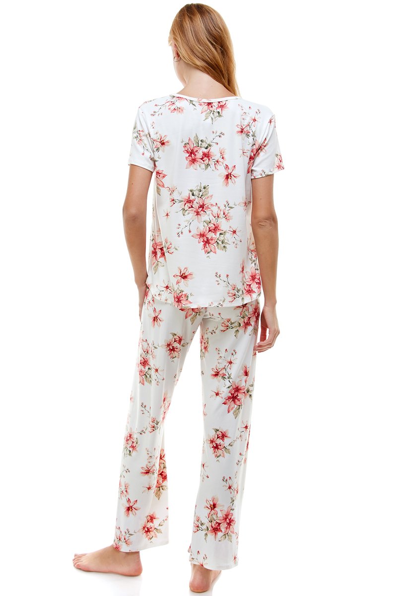 Ensemble de salon à imprimé floral bleu pour femme – Confortable et élégant