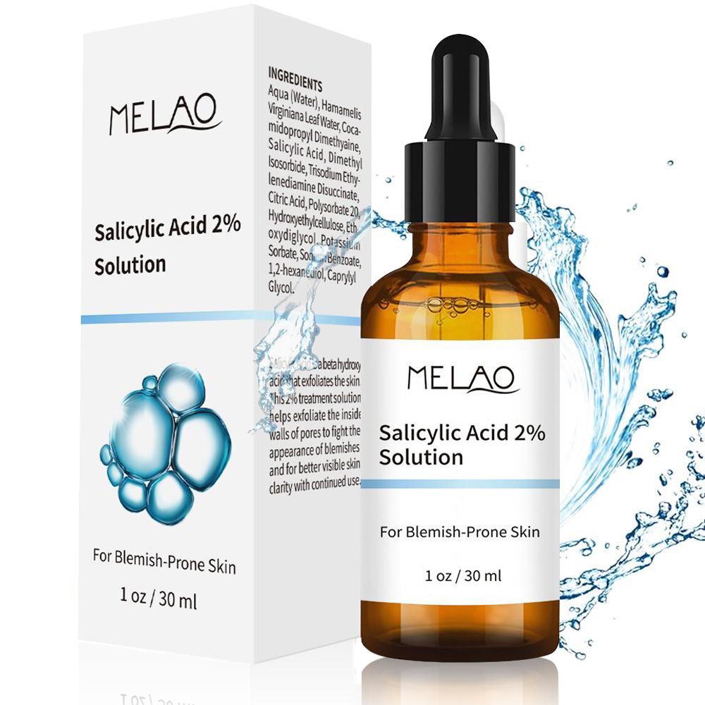Suero de ácido salicílico al 2%, exfoliante suave para el acné, aclara los poros y el sebo.