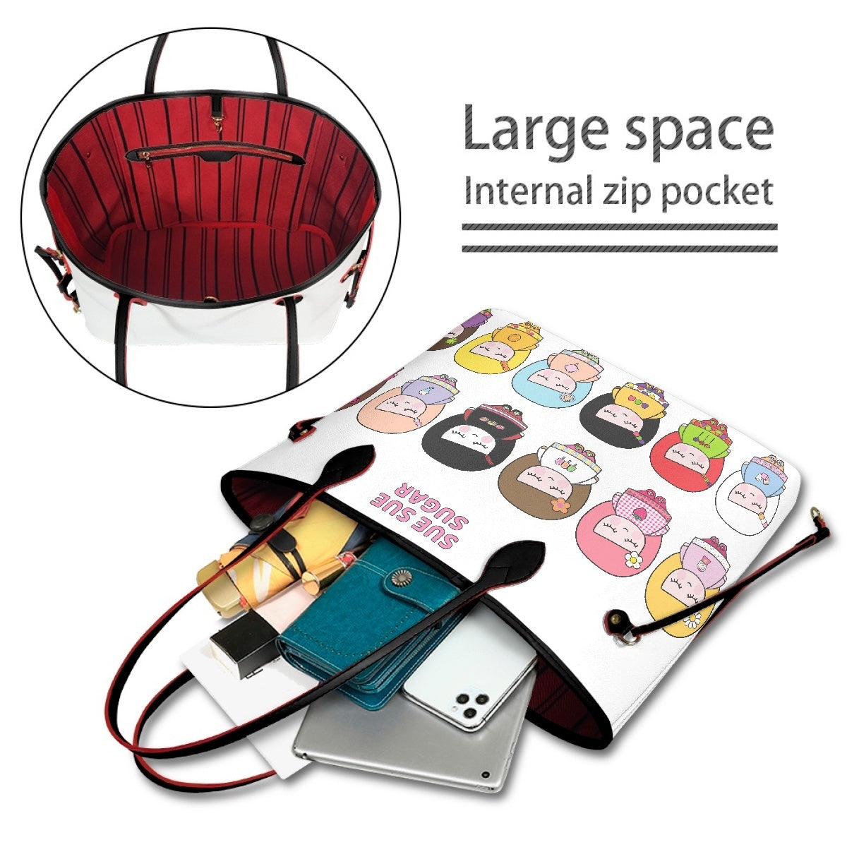 Sue Sue Sweet PU Shoulder Bag- with mini pouch