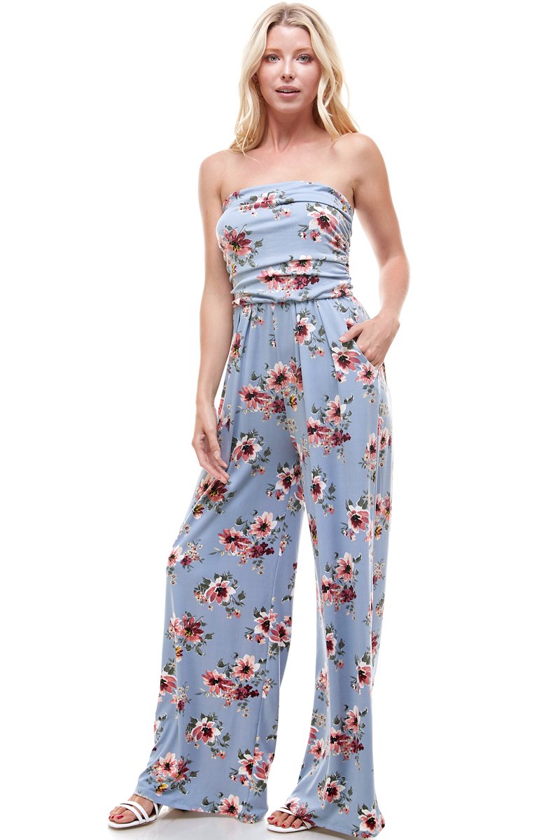 Combinaison bustier fleurie pour femme