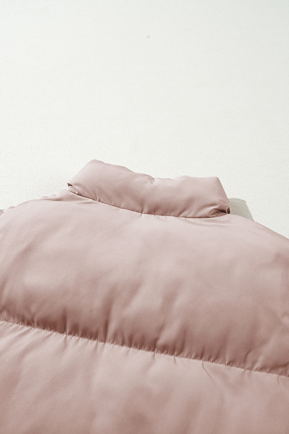 Doudoune matelassée à fermeture éclair intégrale rose abricot