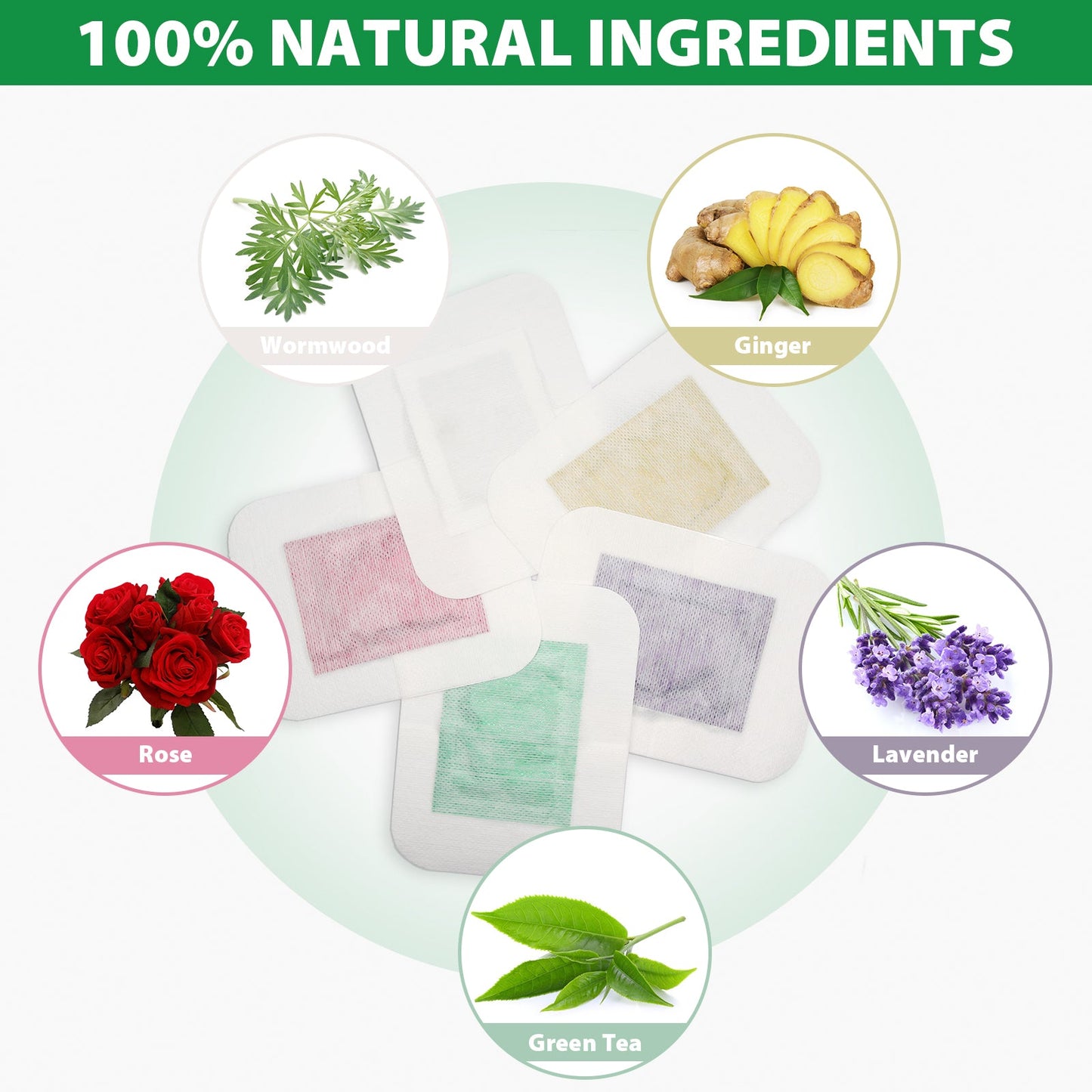 30 parches naturales para pies, a base de hierbas, para el cuidado de pies y cuerpo.