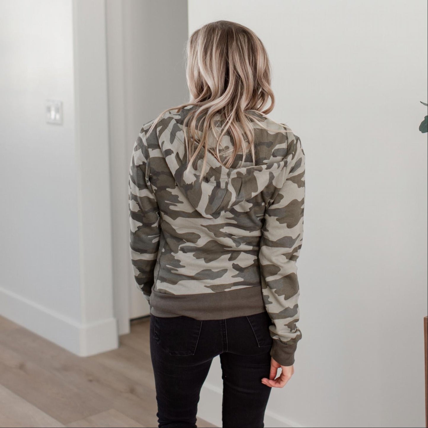 Camouflage Fleece Zip-up Hoodie Jacket