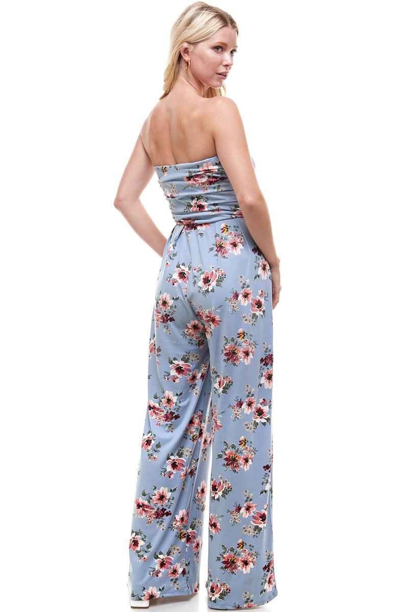 Combinaison bustier fleurie pour femme