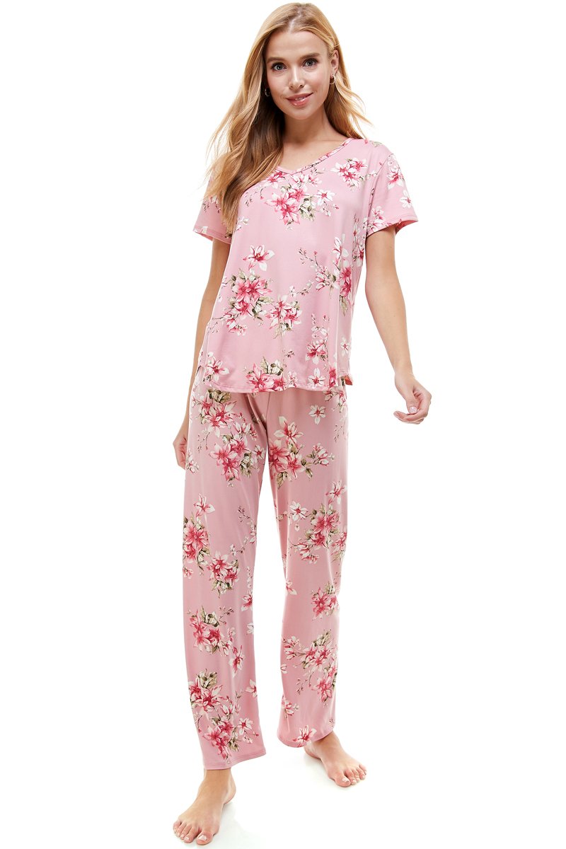 Ensemble de salon à imprimé floral bleu pour femme – Confortable et élégant