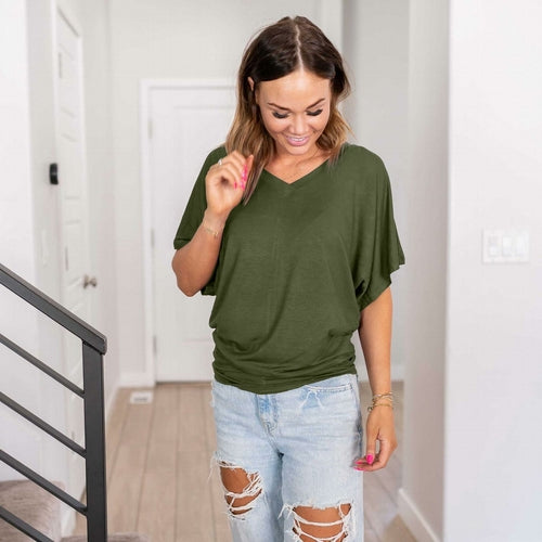Haut dolman à col bateau pour femme