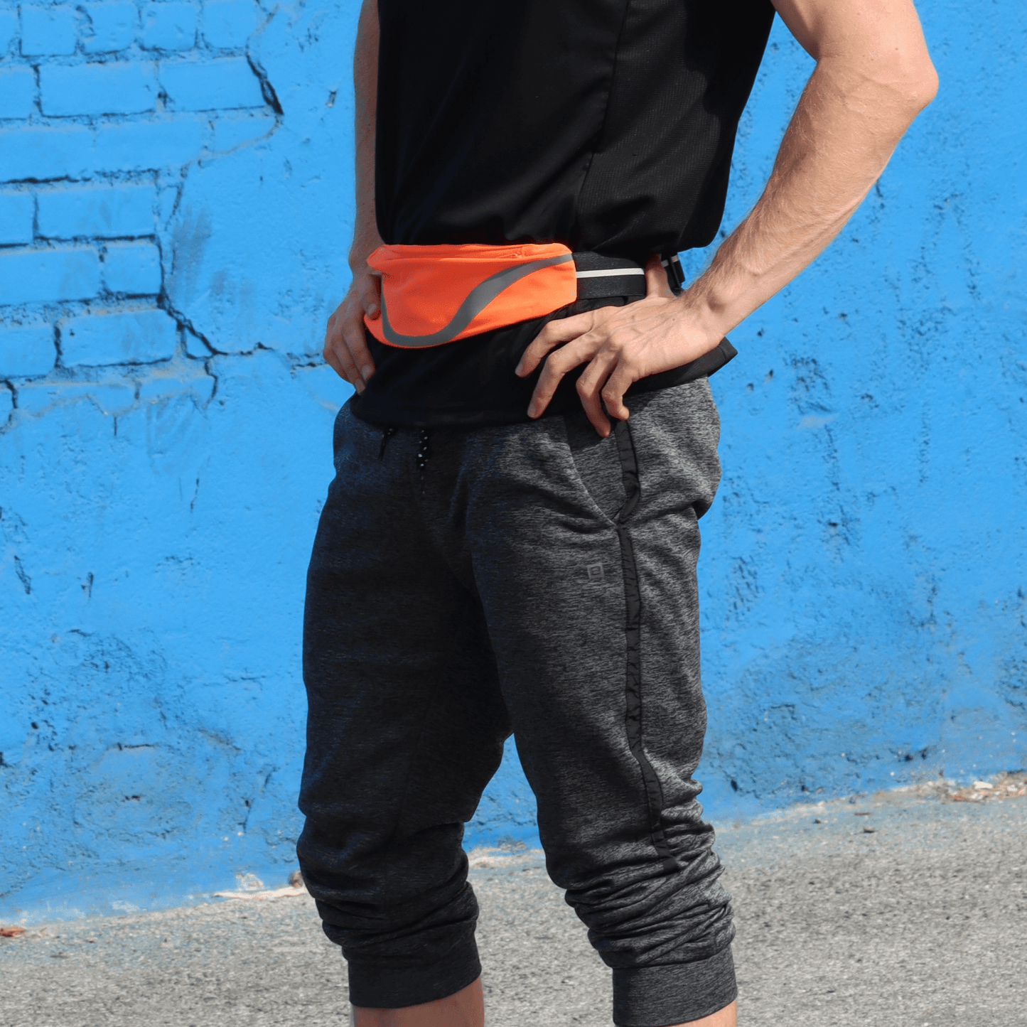 Ceinture de course sport résistante à l'eau avec bande réfléchissante