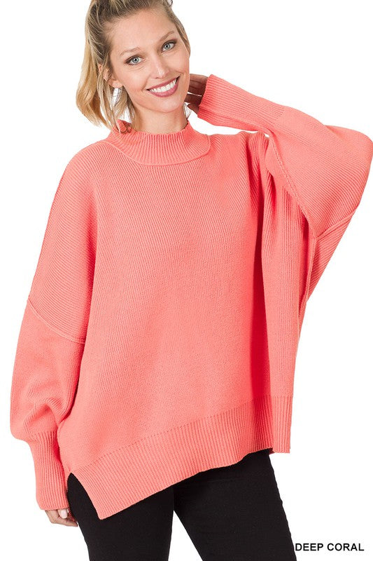 Suéter oversize con abertura lateral