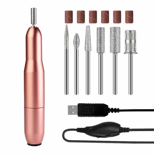 Kit de perceuse à ongles USB, polisseuse à ongles électrique, kit de lime à ongles portable