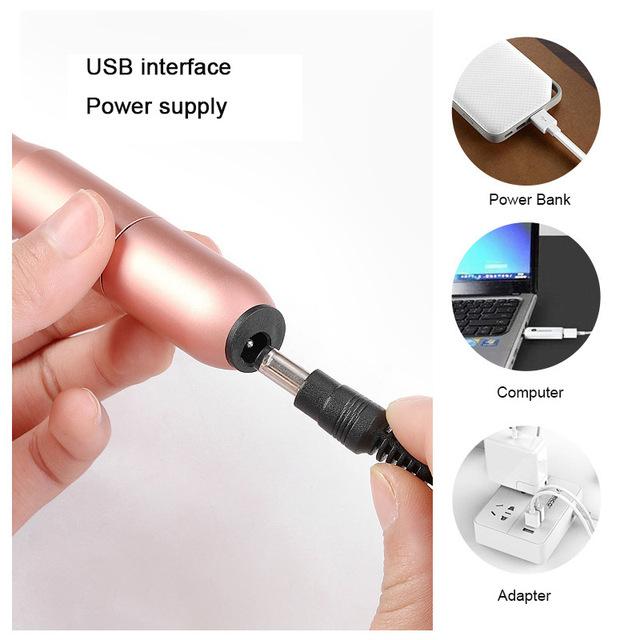 Kit de perceuse à ongles USB, polisseuse à ongles électrique, kit de lime à ongles portable