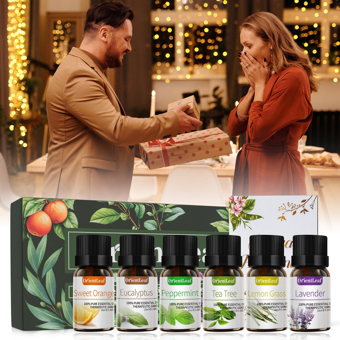 Huiles essentielles pour diffuseurs, extraits de plantes 100 % naturelles, six parfums