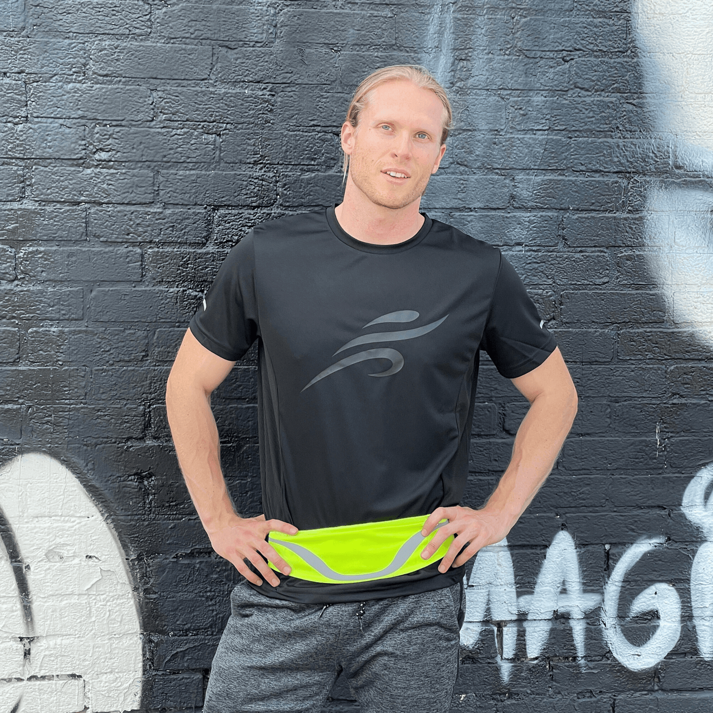 Ceinture de course sport résistante à l'eau avec bande réfléchissante