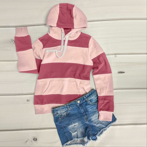 Color Block Soft Fleece Pullover Hoodie