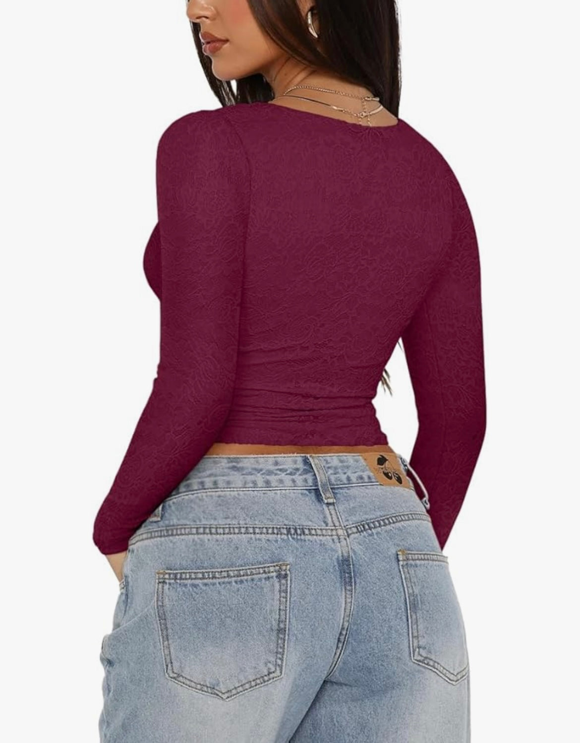 Chemises sexy à manches longues et col en V pour femmes, doublées, ajustées et tendance