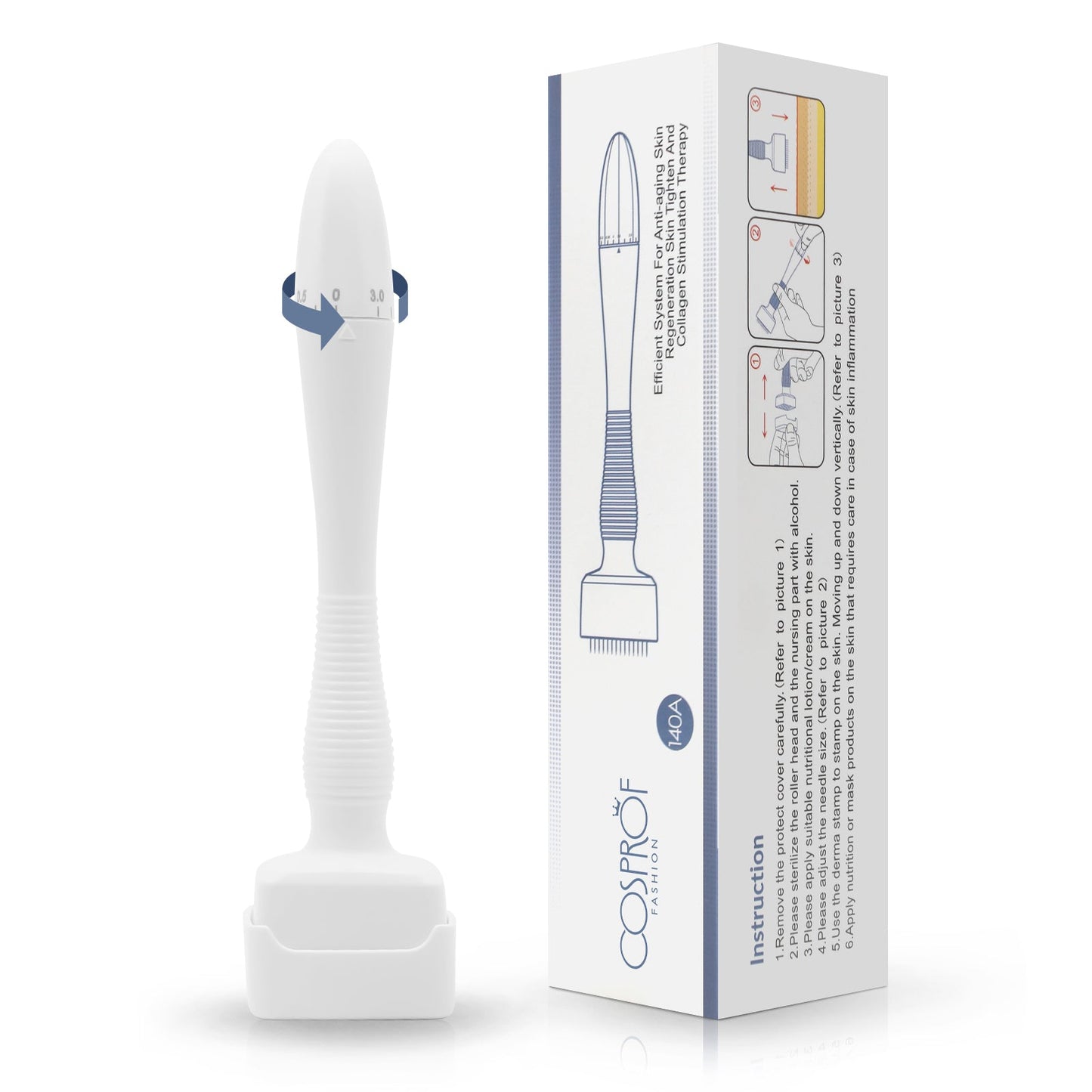 Stylo à aiguilles réglables en titane pour micro-aiguilles Derma