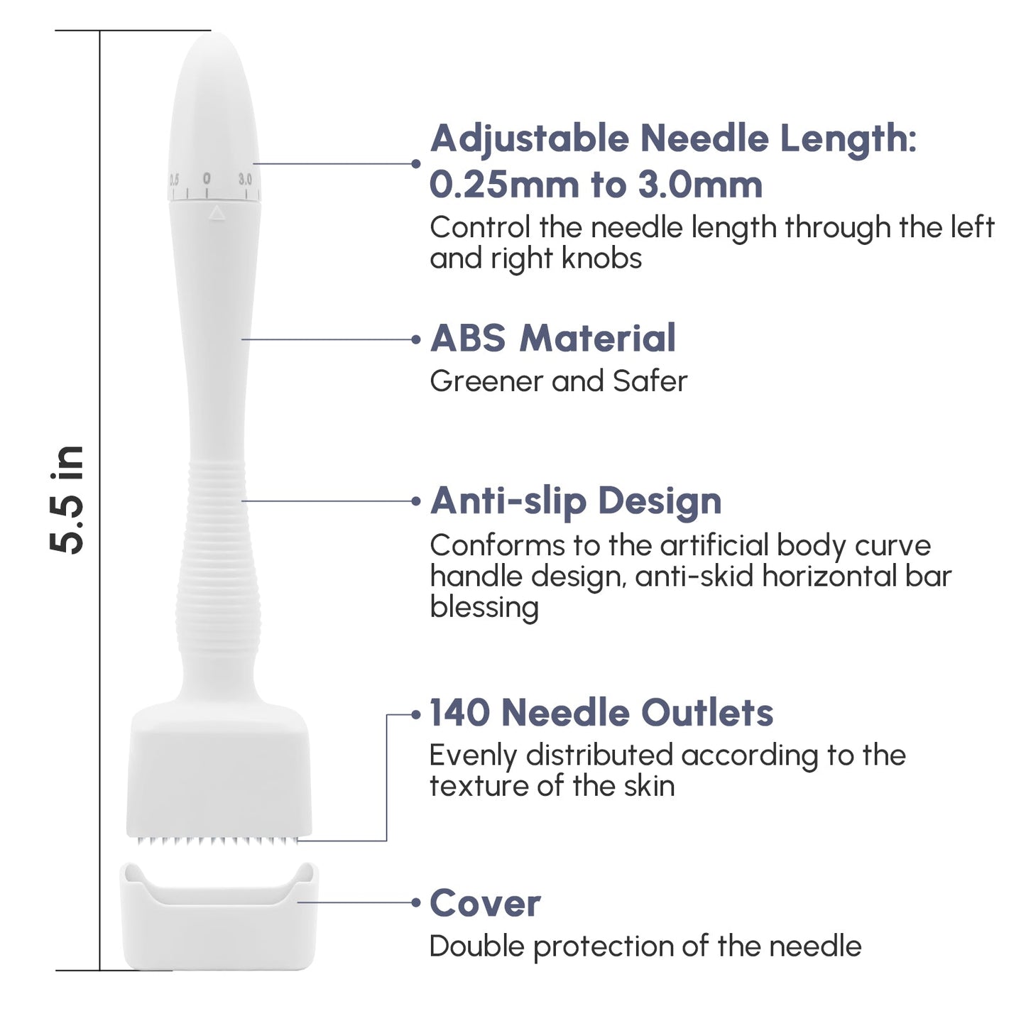 Stylo à aiguilles réglables en titane pour micro-aiguilles Derma
