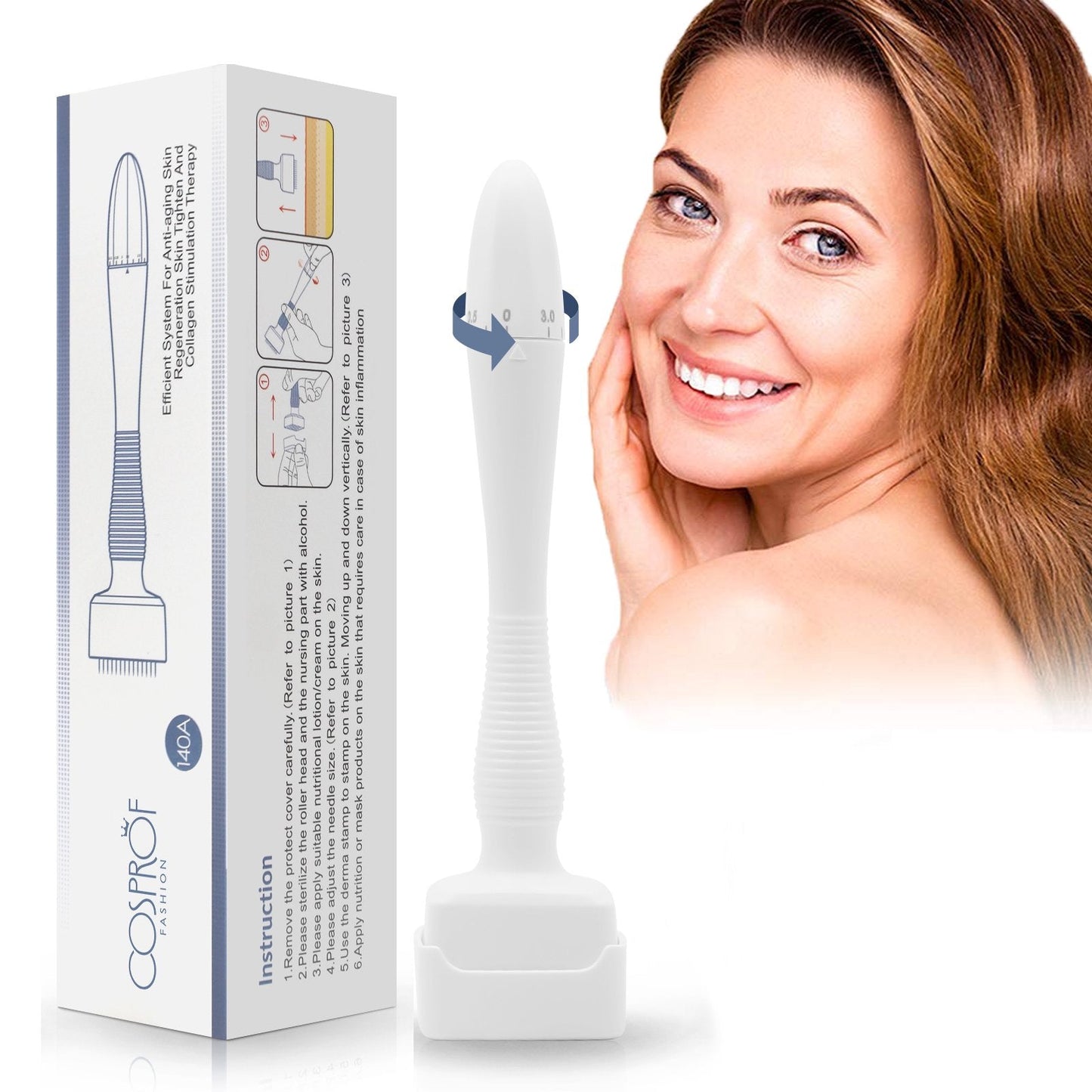 Stylo à aiguilles réglables en titane pour micro-aiguilles Derma