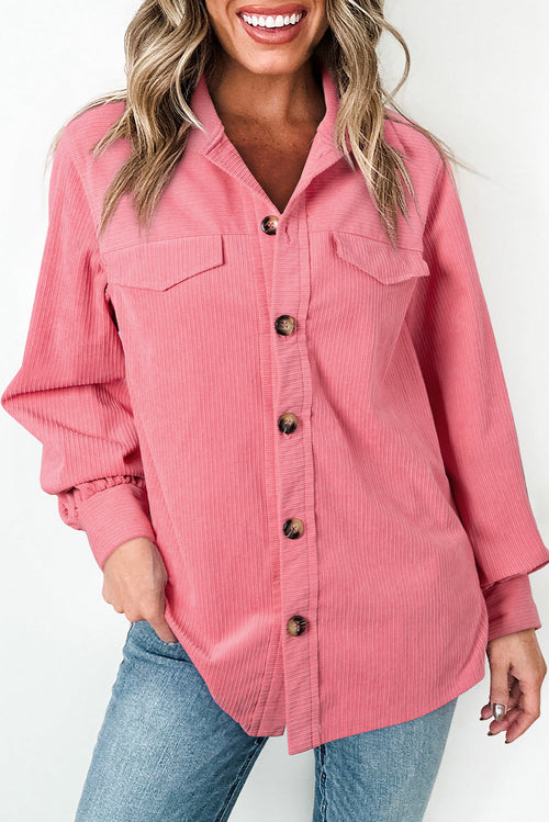 Chaqueta de pana Bonbon con botones, detalle de solapa y aberturas laterales