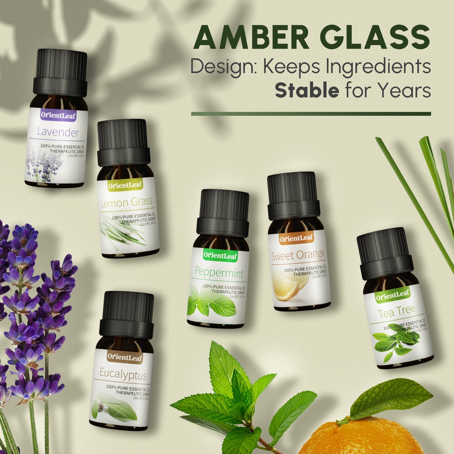 Huiles essentielles pour diffuseurs, extraits de plantes 100 % naturelles, six parfums