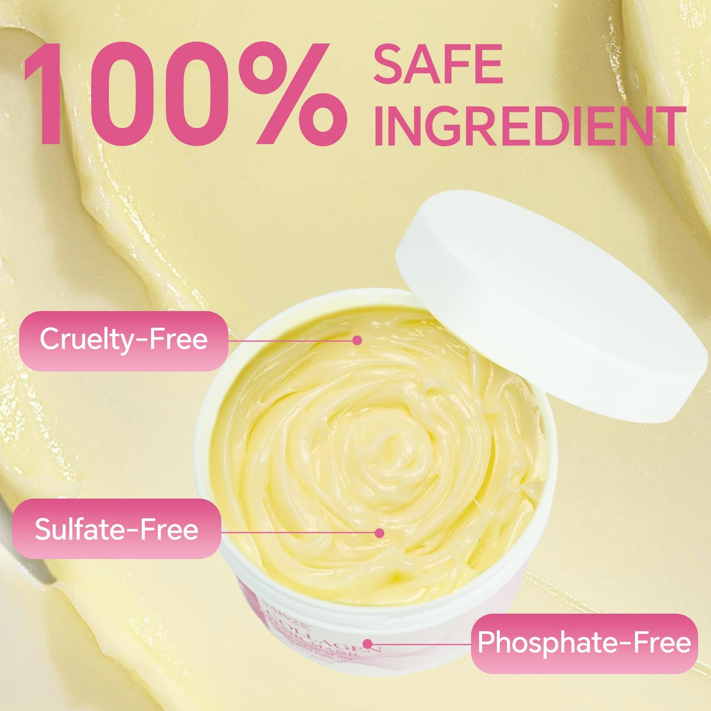 Masque capillaire au collagène 250 ml pour une réparation en profondeur des cheveux secs