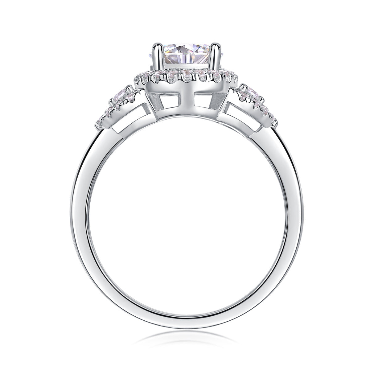Bague de mariage de luxe en argent avec diamants et moissanite