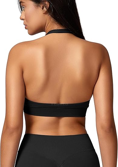 Bralette de encaje sin costuras Only Thanks Halter – Negro XL