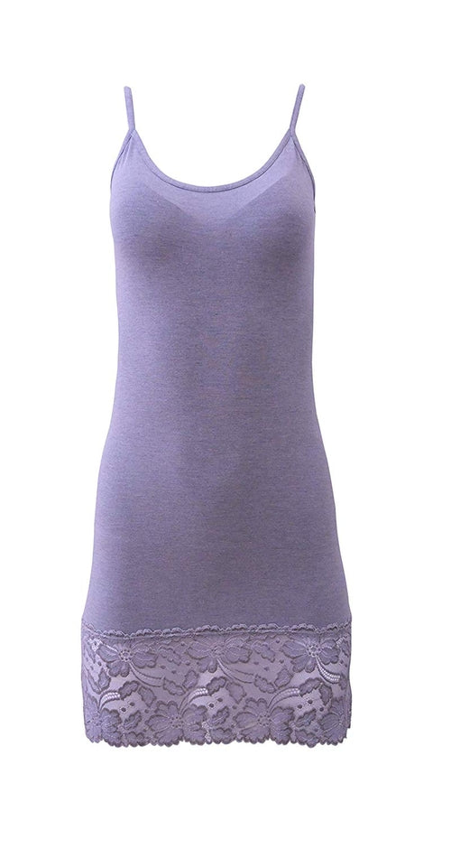 EGI Luxury Modal Women's Lace-Trimmed Full Slips Chemise. Proudly Made