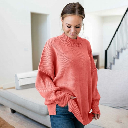Suéter oversize con abertura lateral