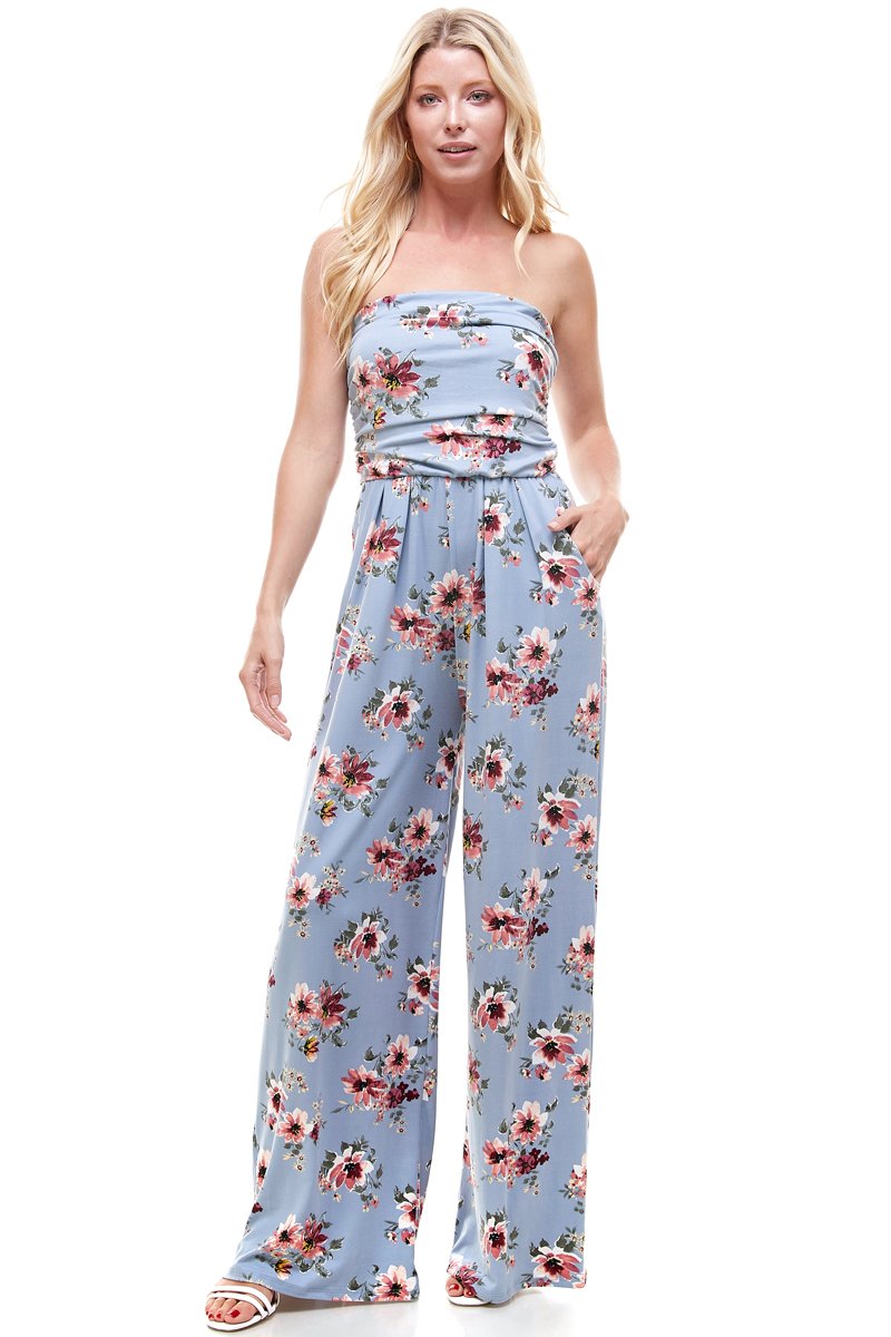 Combinaison bustier fleurie pour femme