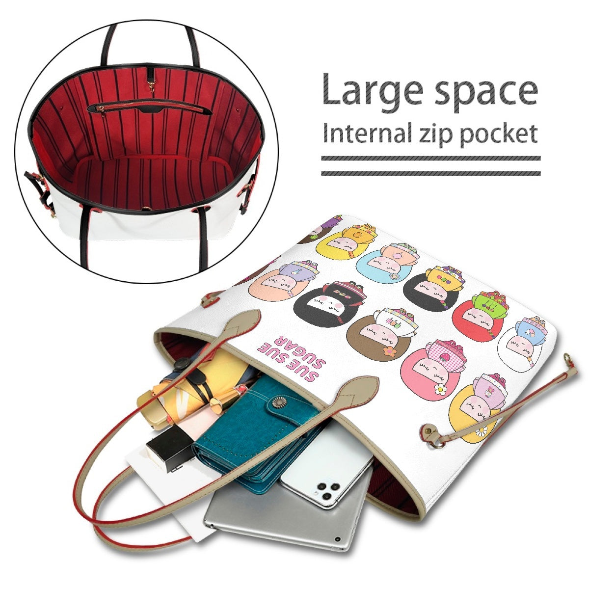 Sue Sue Sweet PU Shoulder Bag- with mini pouch