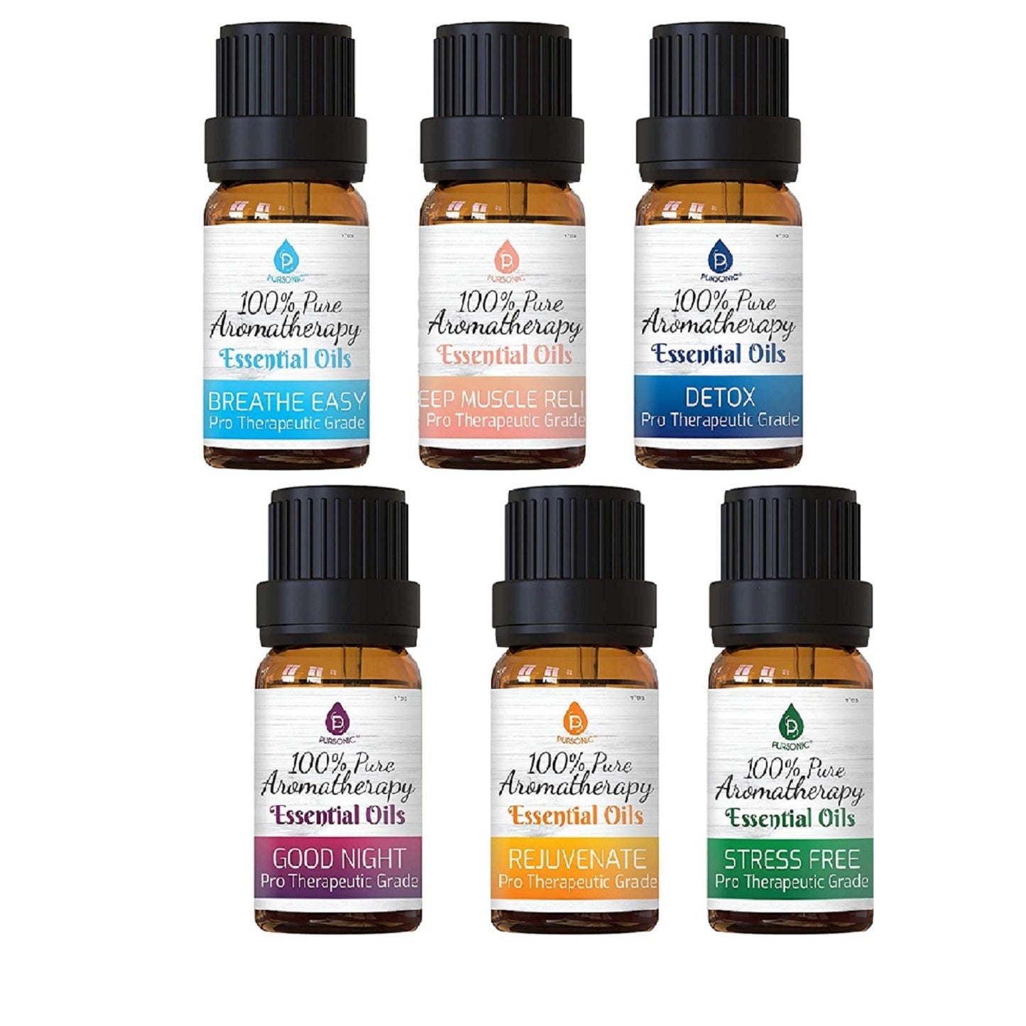 Paquete de 6 mezclas de aceites esenciales de aromaterapia 100 % puros