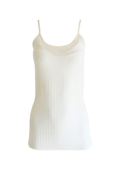 EGI Exclusive Collections Merino Wool Blend Sleeveless Cami with Tulle