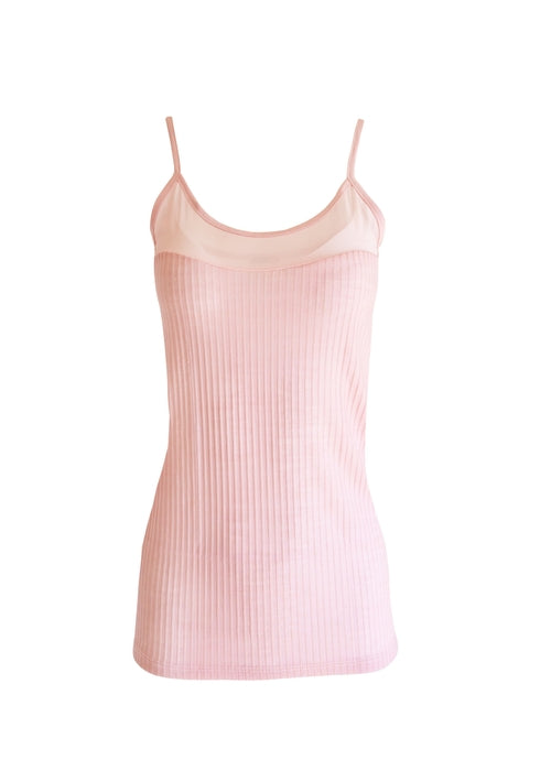 EGI Exclusive Collections Merino Wool Blend Sleeveless Cami with Tulle
