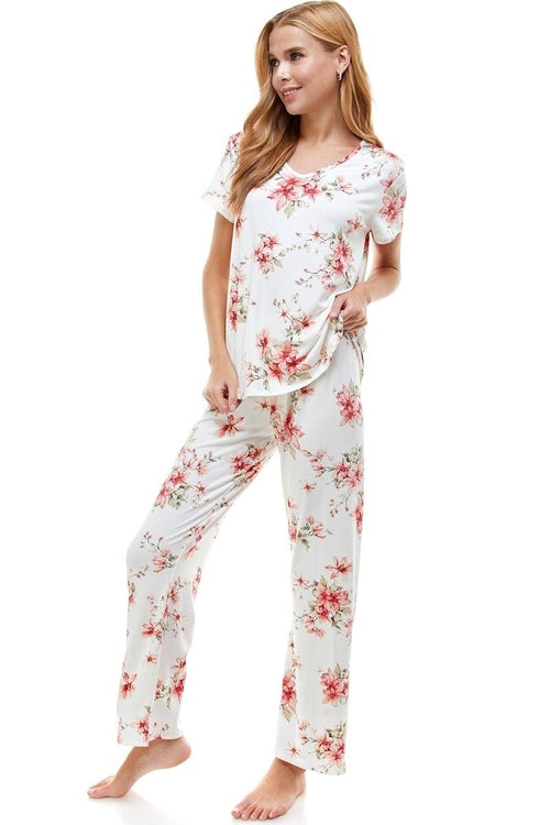 Ensemble de salon à imprimé floral bleu pour femme – Confortable et élégant
