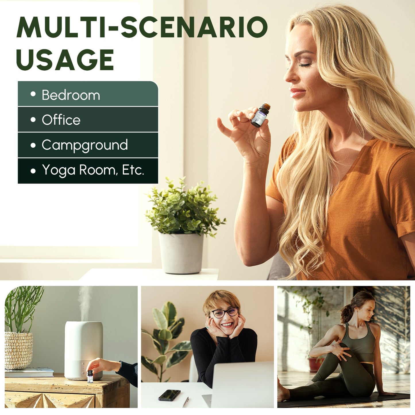 Huiles essentielles pour diffuseurs, extraits de plantes 100 % naturelles, six parfums