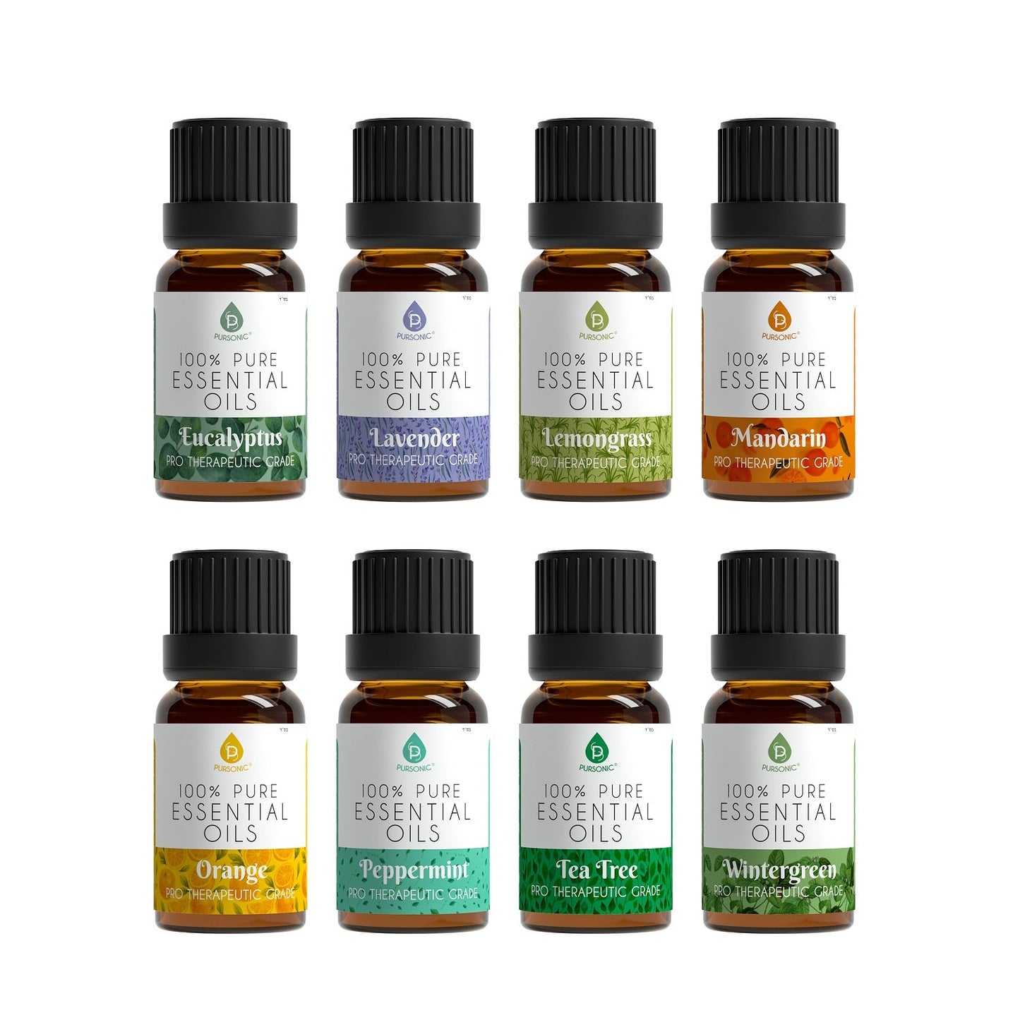 Paquete de 8 aceites esenciales de aromaterapia 100% puros