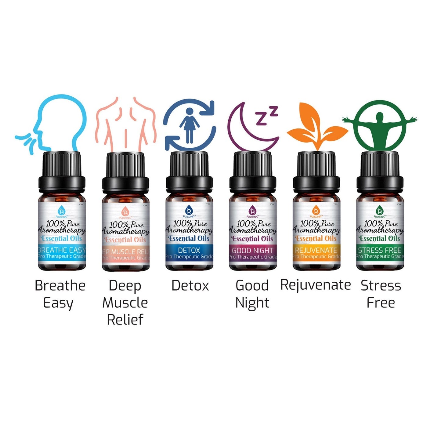 Paquete de 6 mezclas de aceites esenciales de aromaterapia 100 % puros