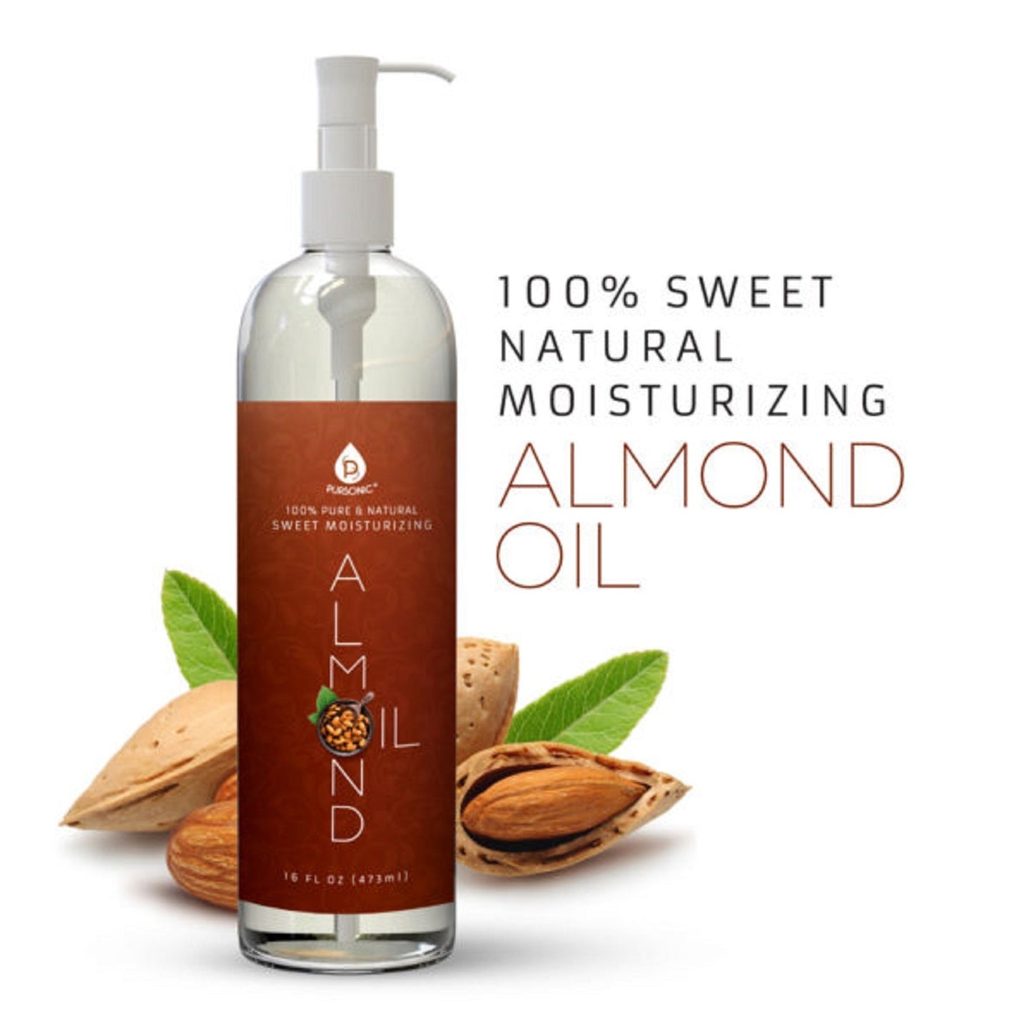 Aceite de almendras dulces 100% puro y natural 16 oz.